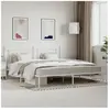 vidaXL Cadre de lit métal avec tête de lit blanc 200x200 cm