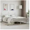vidaXL Cadre de lit métal avec tête de lit blanc 180x200 cm
