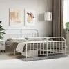 vidaXL Cadre de lit métal avec tête de lit/pied de lit blanc 183x213cm
