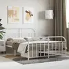 vidaXL Cadre de lit métal avec tête de lit/pied de lit blanc 135x190cm
