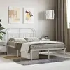 vidaXL Cadre de lit métal avec tête de lit blanc 135x190 cm