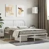vidaXL Cadre de lit métal avec tête de lit blanc 150x200 cm