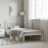 vidaXL Cadre de lit métal avec tête de lit blanc 107x203 cm