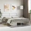 vidaXL Cadre de lit métal avec tête de lit blanc 180x200 cm