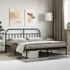 vidaXL Cadre de lit métal avec tête de lit noir 183x213 cm