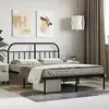 vidaXL Cadre de lit métal avec tête de lit noir 140x190 cm