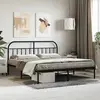 vidaXL Cadre de lit métal avec tête de lit noir 180x200 cm