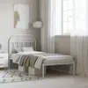 vidaXL Cadre de lit métal avec tête de lit blanc 90x200 cm