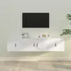 vidaXL Ensemble de meubles TV 3 pcs Blanc Bois d'ingénierie