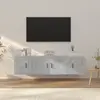 vidaXL Ensemble de meubles TV 3 pcs Gris béton Bois d'ingénierie