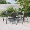 vidaXL Ensemble à manger de jardin 7 pcs anthracite acier