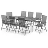 vidaXL Ensemble à manger de jardin 9 pcs anthracite acier