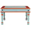 vidaXL Table basse bleu bois de manguier massif peint à la main 353763