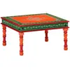 vidaXL Table basse orange bois de manguier massif peint à la main