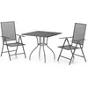vidaXL Ensemble à manger de jardin 3 pcs anthracite acier