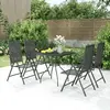 vidaXL Ensemble à manger de jardin 5 pcs anthracite acier