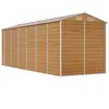 vidaXL Abri de jardin marron clair 191x555x198 cm acier galvanisé