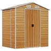vidaXL Abri de jardin marron clair 191x130x198 cm acier galvanisé