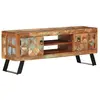 Armoire TV 112x30x45 cm Vieux bois massif