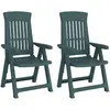vidaXL Chaises inclinables de jardin 2 pcs vert PP