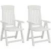 vidaXL Chaises inclinables de jardin 2 pcs blanc PP