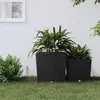 vidaXL Jardinière et intérieur amovible anthracite 37 /64 L rotin PP