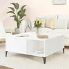 vidaXL Table basse blanc 80x80x36,5 cm bois d'ingénierie