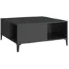 vidaXL Table basse noir 80x80x36,5 cm bois d'ingénierie