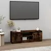 vidaXL Meuble TV avec porte Chêne fumé 102x30x36 cm