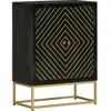 vidaXL Buffet avec 2 portes noir et doré 55x30x75 cm manguier