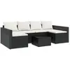 vidaXL Salon de jardin 2 pcs avec coussins Noir Résine tressée