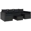 vidaXL Salon de jardin 2 pcs avec coussins Noir Résine tressée