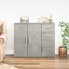 vidaXL Buffet Gris béton 91x29,5x75 cm Bois d'ingénierie