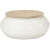 vidaXL Table basse blanc 51x51x27 cm bois de manguier massif