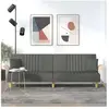 vidaXL Canapé-lit avec accoudoirs gris foncé tissu