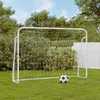vidaXL But de football et filet blanc 214x75x152 cm acier et polyester