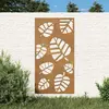 vidaXL Décoration murale jardin 105x55 cm acier corten design feuille