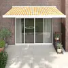 vidaXL Auvent rétractable jaune et blanc 3x2,5 m tissu et aluminium