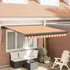 vidaXL Auvent rétractable jaune et blanc 3x2,5 m tissu et aluminium