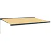 vidaXL Auvent rétractable jaune et blanc 5x3 m tissu et aluminium