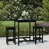 vidaXL Ensemble de bar de jardin 3 pcs noir bois de pin massif