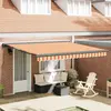 vidaXL Auvent rétractable jaune et blanc 4x3 m tissu et aluminium