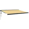 vidaXL Auvent rétractable jaune et blanc 4,5x3 m tissu et aluminium