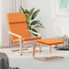 vidaXL Chaise de relaxation avec repose-pied Jaune foncé Tissu