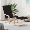 vidaXL Chaise de relaxation avec repose-pied Noir Tissu