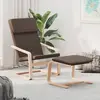 vidaXL Chaise de relaxation avec repose-pied Marron foncé Tissu
