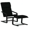 vidaXL Chaise de relaxation avec repose-pied Noir Tissu
