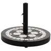 vidaXL Base de parasol noir et blanc rond 12 kg