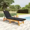 vidaXL Chaise longue avec table Résine tressée et bois massif d'acacia