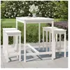vidaXL Ensemble de bar de jardin 5 pcs blanc bois massif de pin